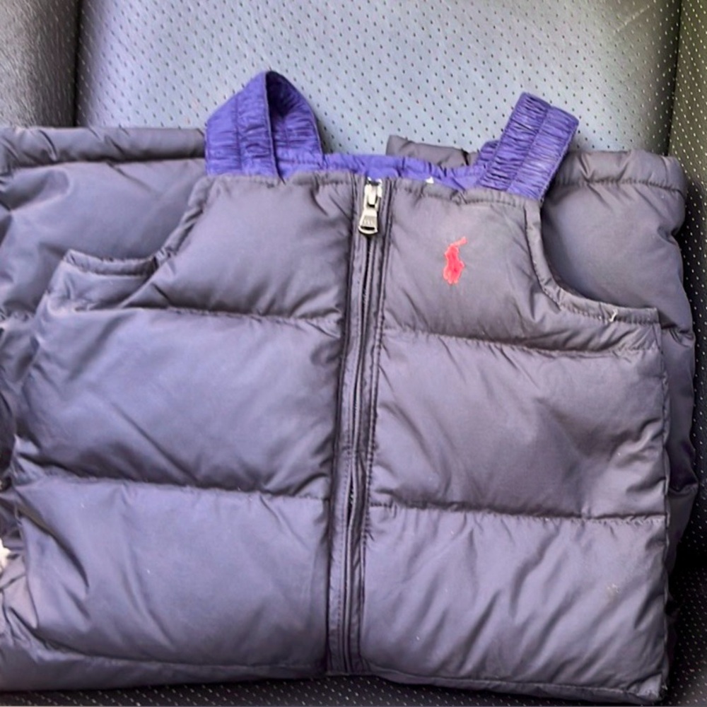 Kids Navy Blue Puffer jumpsuit and coat
